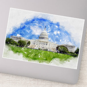 Pastel Drawing of the United States Capitol