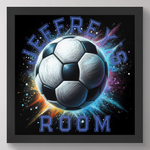 Pastel Drawing Soccer Ball Power Personalize Poster