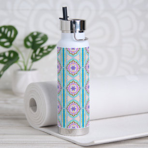 Pastel Dream Boho Geometric Kaleidoscope Water Bottle