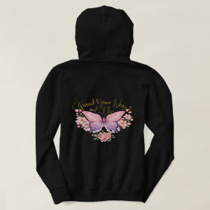 Pastel Dream Butterfly Fleece Aesthetic Floral Hoodie