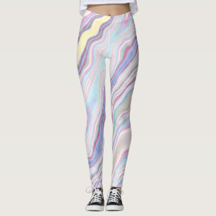 Pastel Dream Marble Waves Leggings