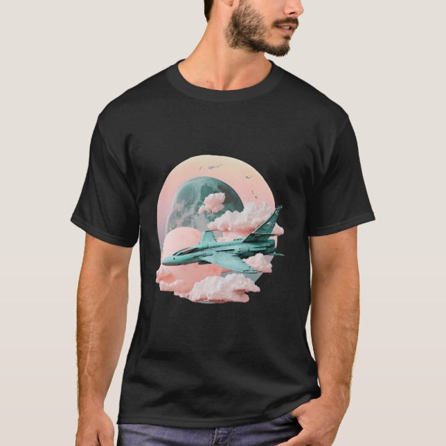 Pastel Dreamcore F18 Super Hornet Fighter Jet T-Shirt (Front)