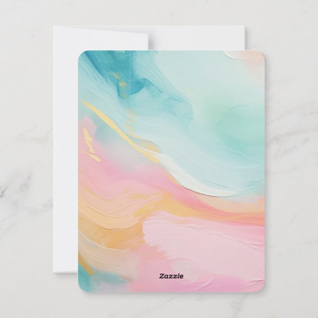 Pastel Dreams: Artistic Brushstroke Thank You Card (Back)
