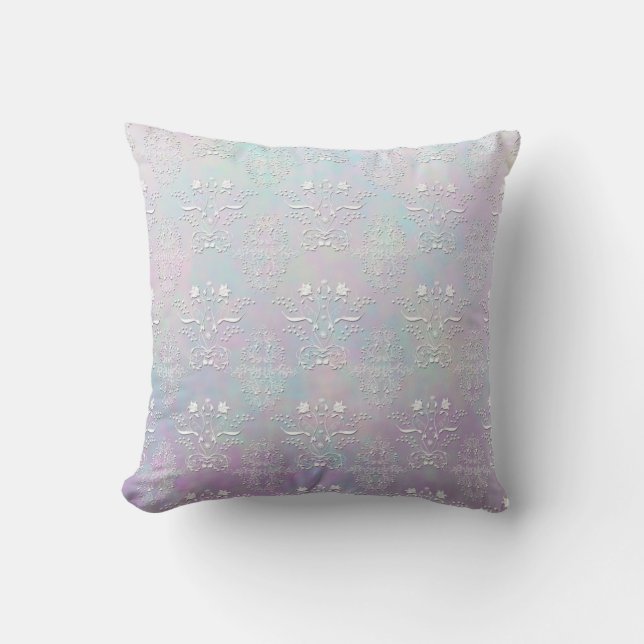 Pastel Dreams Damask Pattern Throw Pillow (Front)