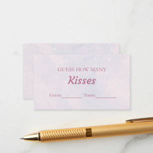 Pastel Dreamy Guess How Many Kisses Bridal Game  Enclosure Card