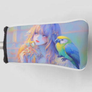Pastel Dreamy Pet Parrot Pirate Anime Girl Golf Head Cover