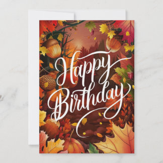 Pastel Dreamy Pumpkin Autumn Fall Happy Birthday Card