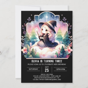 Pastel Dreamy Wizard Birthday Invitation