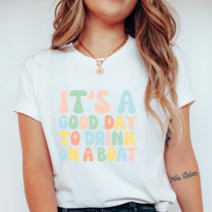 Pastel Drink on a Boat, Cute Summer Boat Lovers T-Shirt
