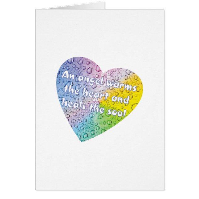 Pastel Droplets Angel Heart Card (Front)