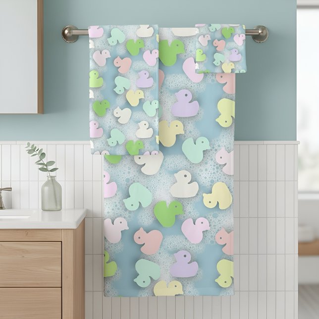 Pastel Ducks- Milky Bath  Towel Set (Creator Uploaded)