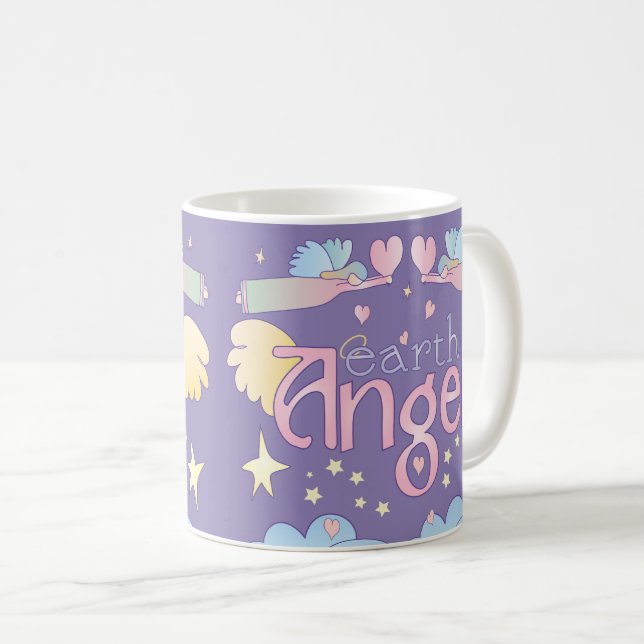 Pastel Earth Angel Mug - Étoiles, nuages et Coeurs (Devant droit)