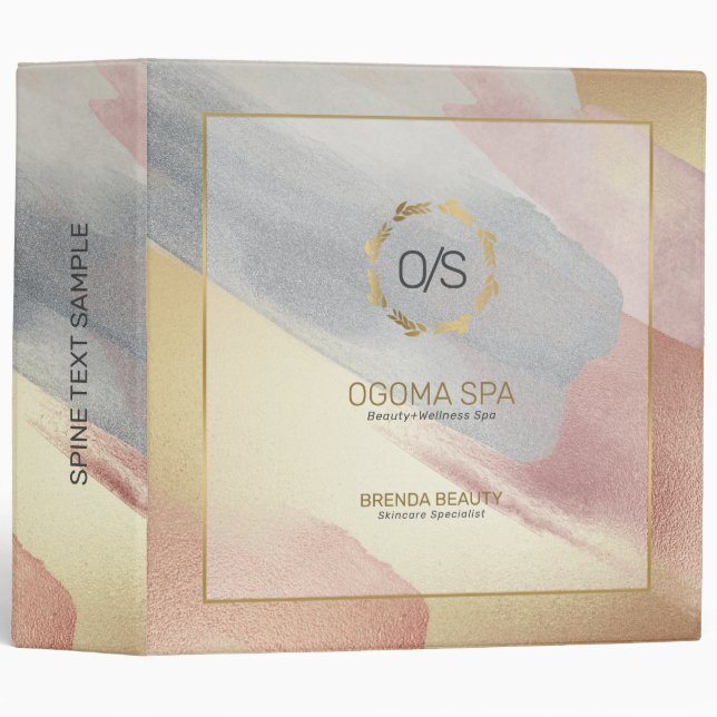 Pastel earth colours brushstrokes background binder (Front/Spine)