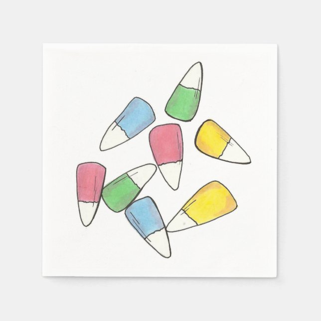 Pastel Easter Basket Candy Corn Candycorn  Candies Napkin (Front)