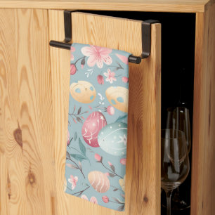 Pastel Easter Blooms Decorative Kitchen Towel