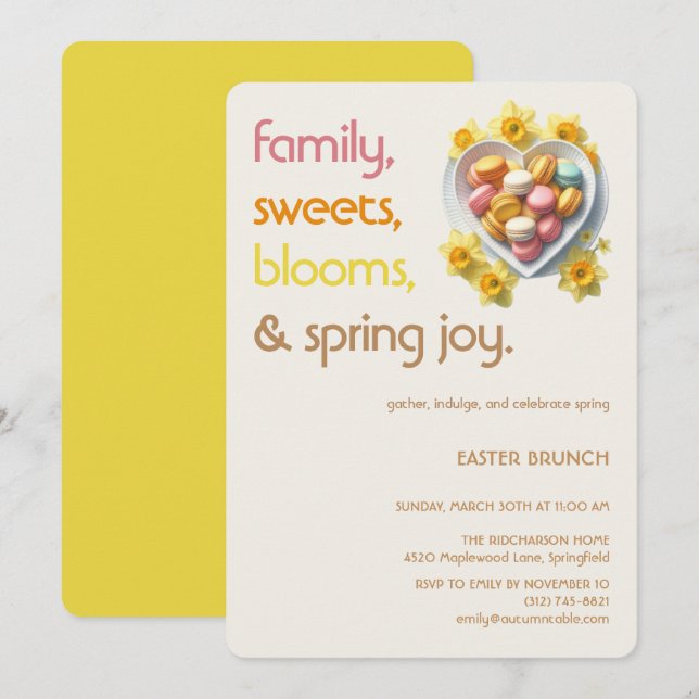 Pastel Easter Brunch Invitation | Spring Party (Devant / Derrière)