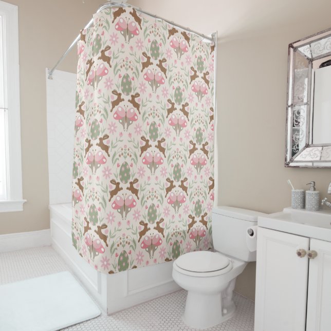 Pastel Easter Bunny and Flower Pattern  (In Situ)