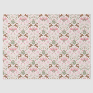 Pastel Easter Bunny and Flower Pattern Tissue Paper