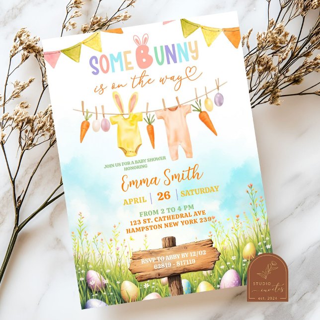 Pastel Easter Bunny Baby Shower  Invitation (Creator Uploaded)