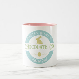 Pastel Easter Bunny Chocolate Company Two-Tone Coffee Mug