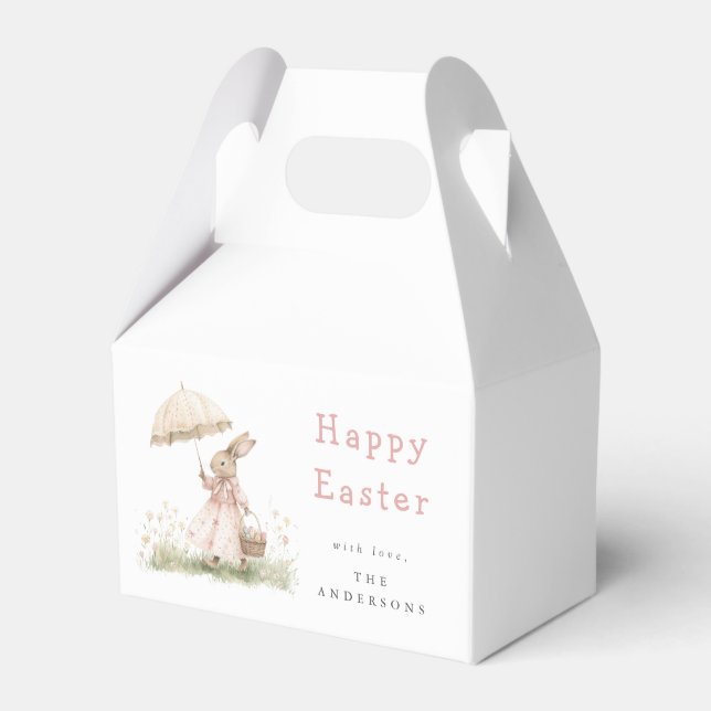 Pastel Easter Bunny Favor Box (Front Side)