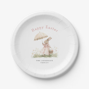 Pastel Easter Bunny Paper Plate