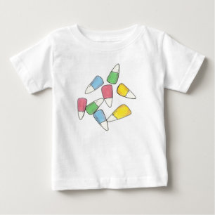 Pastel Easter Candy Corn Candies Pink Yellow Green Baby T-Shirt