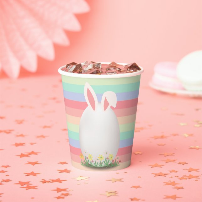 Pastel Easter Egg Bunny Baby Shower Paper Cups (Insitu)