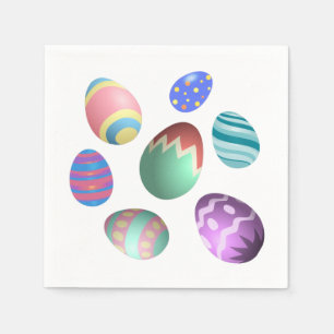 Pastel Easter Egg Colourful Decorated Easter Eggs Napkin