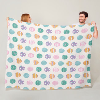 Pastel Easter Egg Pattern Fleece Blanket