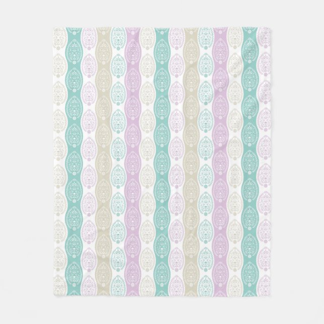 Pastel Easter Egg Pattern – Spring Holiday Design Fleece Blanket (Front)