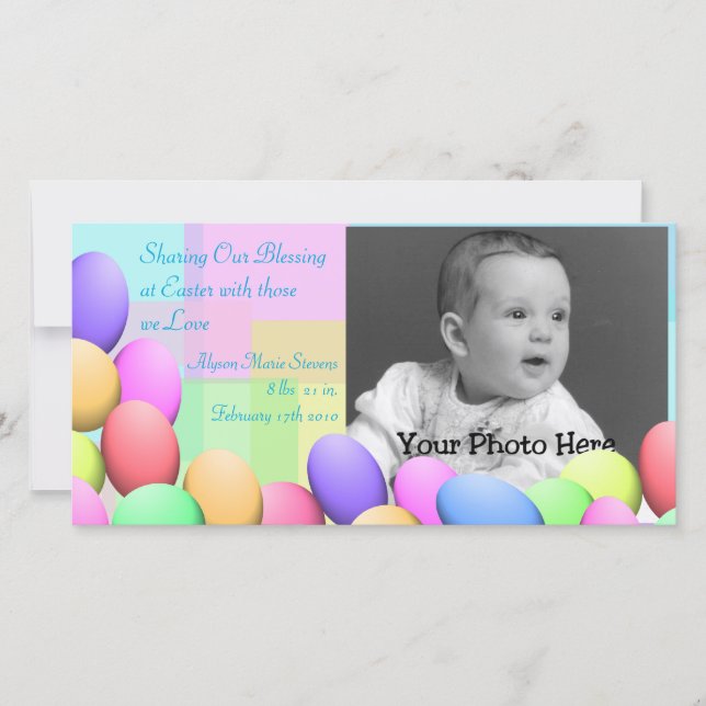 Pastel Easter Eggs Baby Faire-part (Devant)