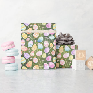 Pastel Easter Eggs | Beautiful Spring Watercolor Wrapping Paper