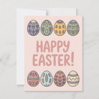 Pastel Easter Eggs Cute Spring Holiday Card