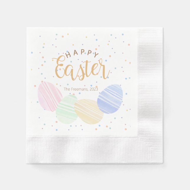 Pastel Easter Eggs Personalized Napkins  (Front)
