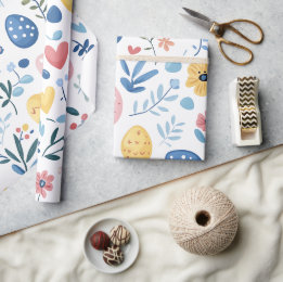 Pastel Easter Large Print – 30" x 6' Roll Wrapping Paper