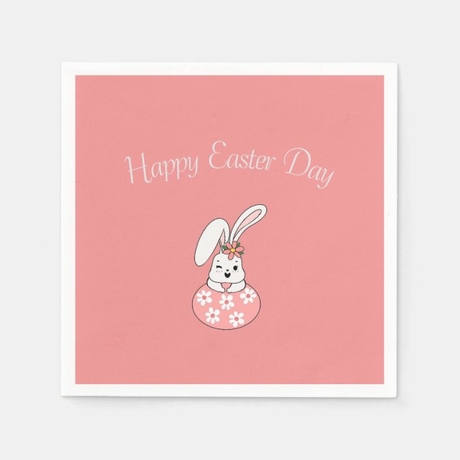  Pastel Easter Paper Napkins - Personalized (Front)