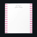 Pastel Elegant Classic Script Great Ideas Feminine Notepad<br><div class="desc">Personalized classic elegant girly pastel aesthetic notepad for her. With a saying "Great ideas of". Classic pink-coloured stripes pattern on a white,  trendy useful notepad.</div>