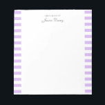 Pastel Elegant Classic Script Great Ideas Feminine Notepad<br><div class="desc">Personalized classic elegant girly pastel aesthetic notepad for her. With a saying "Great ideas of". Classic pastel lilac lavender purple-coloured stripes pattern on a white,  trendy useful notepad.</div>