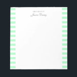 Pastel Elegant Classic Script Great Ideas Feminine Notepad<br><div class="desc">Personalized classic elegant girly pastel aesthetic notepad for her. With a saying "Great ideas of". Classic pastel mint green-coloured stripes pattern on a white,  trendy useful notepad.</div>