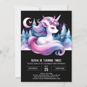 Pastel Elegant Horse Birthday  Invitation