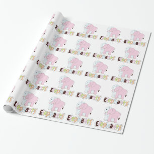 Pastel Elephants Gift Wrapping Paper