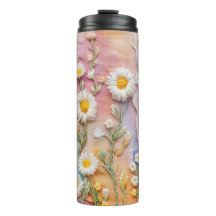 PASTEL EMBROIDERY LOOK DAISY FLOWERS