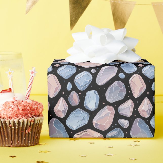 Pastel Esoteric Moonstones Purple Magic Wrapping Paper (Birthday Party)