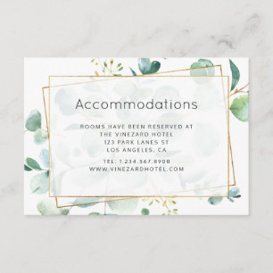 Pastel Eucalyptus Geometric Wedding Accommodations Enclosure Card