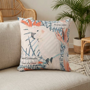 Pastel Exotic Parrot Decorative Trendy Jungle Throw Pillow