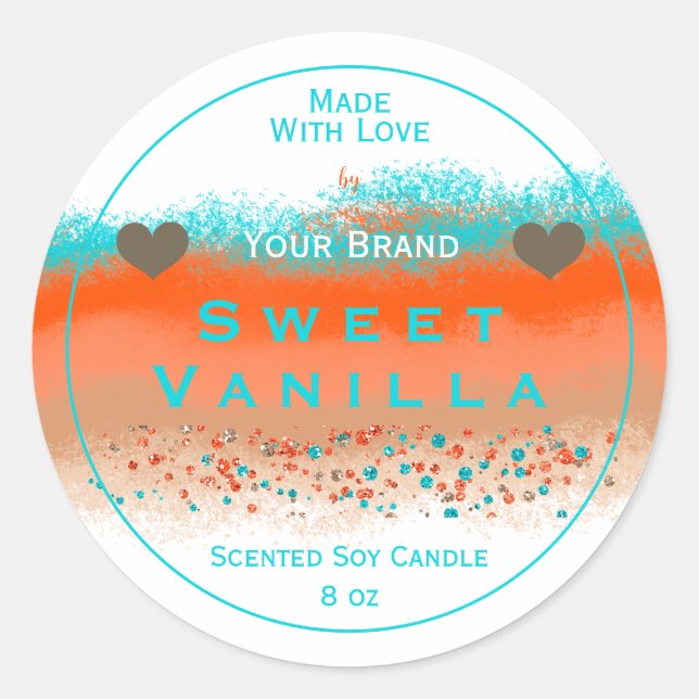 Pastel Fabriqué Avec Amour Produit Étiquette d'emb (Devant)