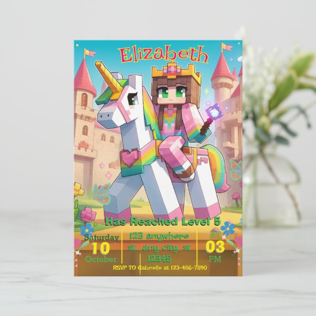 Pastel Fairy Anniversaire Fête Invitation (Debout devant)