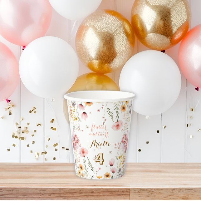 Pastel Fairy floral garden tea party birthday Paper Cups (Creator Uploaded)