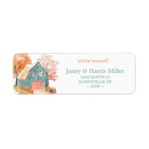 Pastel Fall Barn Return Address Labels
